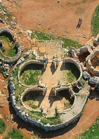 Ancient complex of extraordinary Maltese megalithic temples of Mnajdra