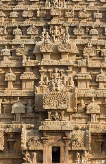 Architectural detail at Brihadishwara Temple, Thanjavur, India