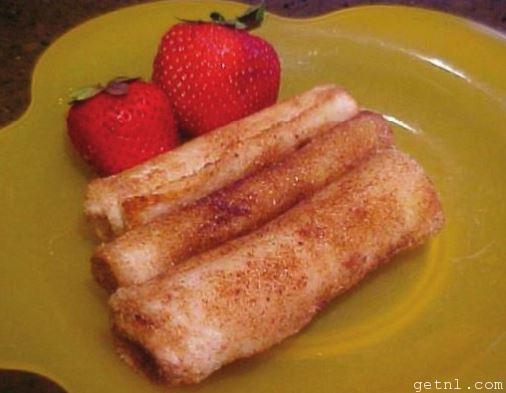 Cooking French Toast Roll-ups