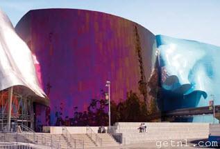 ABOVE The strangely shaped façade of the Experience Music Project