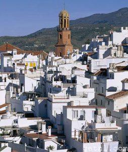 The pueblo blanco, or white village, of Cómpeta, overlooking the Andalucian landscape