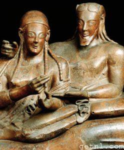 Sarcophagus of a married couple at the Etruscan Museum