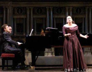 ABOVE Cecilia Bartoli during her recital with pianist Jean Yves Thibaudet at Teatro Caio Melisso, Festival di Spoleto