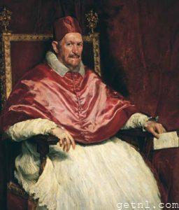 Pope Innocent X (c. 1650) by Velázquez at the Galleria Doria Pamphilj