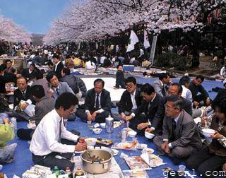 ABOVE Locals enjoying the hanami festivities in Ueno Park, Tokyo