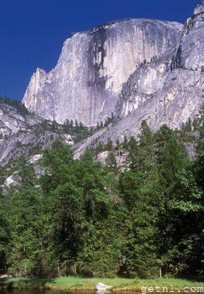 Magnificent Half Dome beside Tenaya Creek, Yosemite National Park, USA