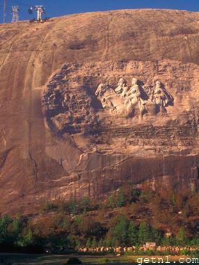 Stone Mountain with its enormous carving, Georgia, USA