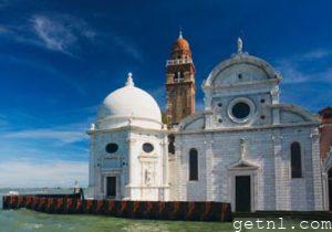 ABOVE Church of San Michele on San Michele, an island in Venice lagoon